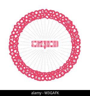 Vector Like Counter Icons in Abstract Shape Background for Social Network on Transparent Backdrop. Rating Scale Design Elements for Web, Apps, Adverti Stock Vector