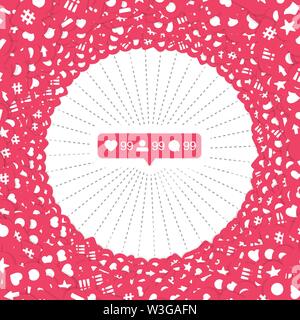 Vector Like Counter Icons in Abstract Shape Background for Social Network on Transparent Backdrop. Rating Scale Design Elements for Web, Apps, Adverti Stock Vector