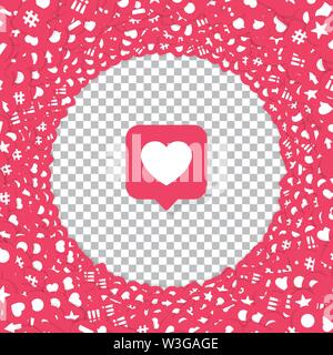 Vector Like Counter Icons in Abstract Shape Background for Social Network on Transparent Backdrop. Rating Scale Design Elements for Web, Apps, Adverti Stock Vector