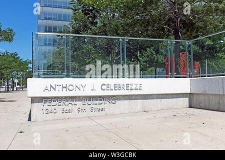 The Anthony J Celebrezze Federal Building in downtown Cleveland, Ohio