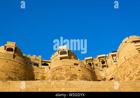 JAISALMER, INDIA - CIRCA NOVEMBER 2018: View Jaisalmer Fort.  Jaisalmer is also called 'The Golden City, and it is located in Rajasthan. The town stan