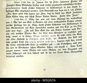 CHRONIK DER FAMILIE FLENDER, Ludwig Voss (Verlag), Düsseldorf 1900, S. 47. Stock Photo
