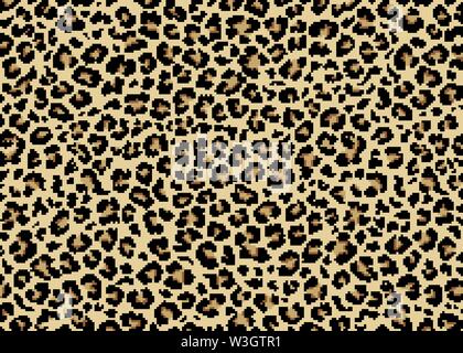 Leopard pattern design. 8 bit vector illustration background. For print, textile, web, home decor, fashion, surface, graphic design Stock Vector