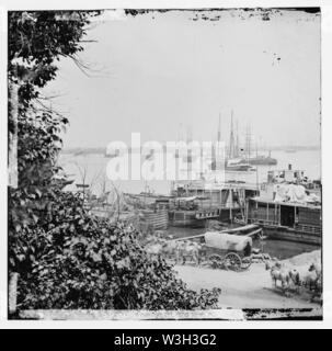 City Point, Virginia. View of barges transports, etc Stock Photo