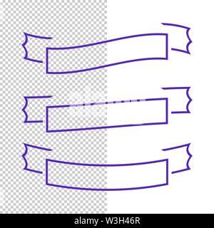 A set of isolated banner ribbons on a transparent background. Simple flat vector illustration. With space for text. Suitable for infographics, design, Stock Vector