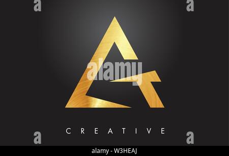 A Golden Letter Monogram Design Logo. Gold Letter A Icon Logo Vector ...