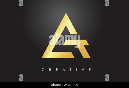 A Golden Letter Logo Monogram Vector Design. Creative A Gold Metal ...