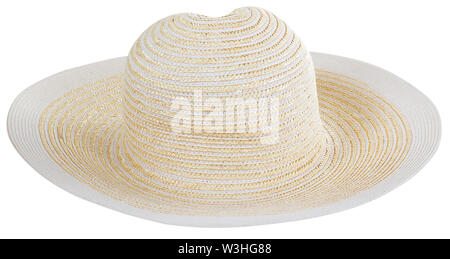 light straw hat isolated on white background. side view Stock Photo