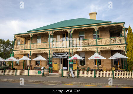 Historic Australian pub, the Richmond Arms Hotel in the village of Richmond in Tasmania,Australia Stock Photo