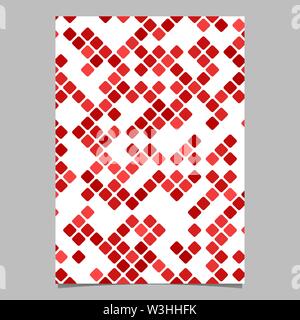 Red abstract diagonal rounded square pattern page background Stock Vector