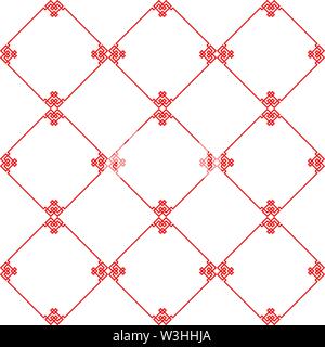 Oriental Traditional geometric red patterns on white background. Abstract background for New Year. Vector illustration for Chinese new year Stock Vector