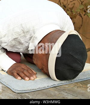 muslim man praying on rug stock image and stock photo Stock Photo