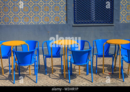 Bar's chairs  in Aveiro Stock Photo