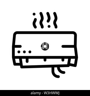 Broken Office Conditioner Vector Thin Line Icon Stock Vector