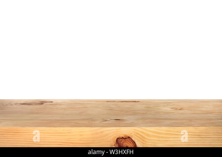 Beautiful texture wood table top texture on white background.For create product display or design key visual layout.clipping path Stock Photo