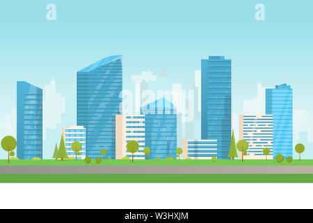 Modern city and skyscrapers Stock Vector
