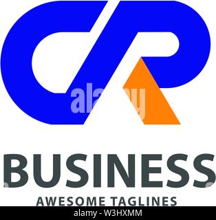 CR C R Letter Logo Design With Creative Lines and Swosh in Purple Brush ...