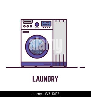 Laundry machine vector Stock Vector
