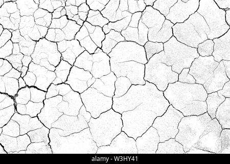 Structure cracked soil ground earth texture on white background, desert cracks,Dry surface Arid in drought land floor has many grooves and scratches