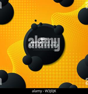 Abstract gradient yellow tech line modern design cover. You can use for ad, poster, artwork, template design, book, print, annual cover. illustration Stock Vector