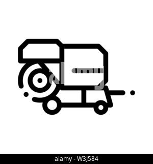 Shaking Harvester Vehicle Vector Thin Line Icon Stock Vector