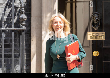 London, UK. 16th July 2019, Elizabeth Truss MP Chief Secretary to the Treasury   leaves a Cabinet meeting at 10 Downing Street, London Credit Ian Davidson/Alamy Live News Stock Photo