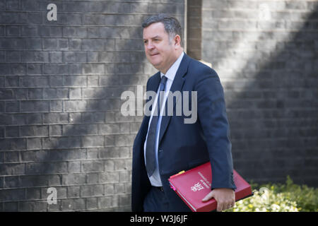 London,UK,16th July 2019,Lord President of the Council and Leader of the House of Commons The Rt Hon Mel Stride MP arrives for the weekly Cabinet Meeting in 10 Downing Street, London, which will be Theresa May’s final one as Prime Minister.Credit: Keith Larby/Alamy Live News Stock Photo