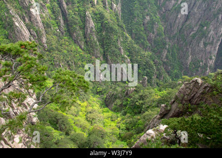 Landscape scenic spot of Huangshan (Yellow Mountains). A mountain range in southern Anhui province in eastern China. It is a UNESCO World Heritage Sit Stock Photo