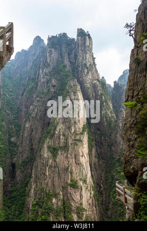 Landscape scenic spot of Huangshan (Yellow Mountains). A mountain range in southern Anhui province in eastern China. It is a UNESCO World Heritage Sit Stock Photo