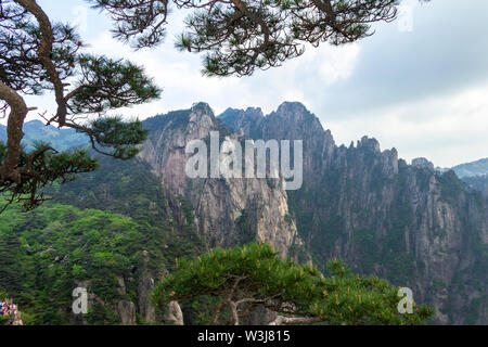 Landscape scenic spot of Huangshan (Yellow Mountains). A mountain range in southern Anhui province in eastern China. It is a UNESCO World Heritage Sit Stock Photo