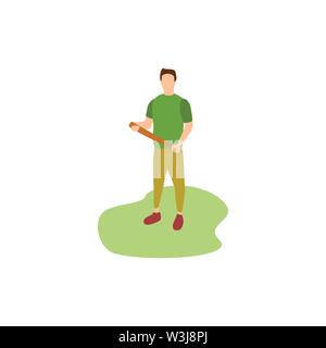 A man playing baseball in the park, Human Hobbies Playing Baseball Stock Vector