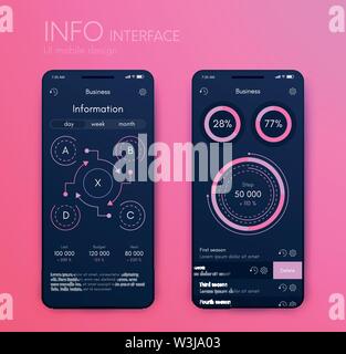 Mobile application interface. Ui design, stock vector Stock Vector
