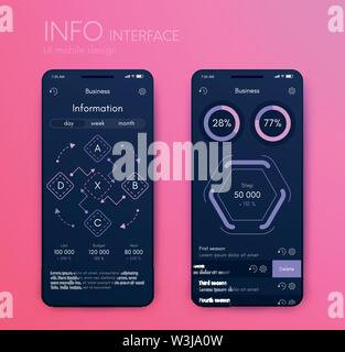 Mobile application interface. Ui design, stock vector Stock Vector