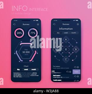 Mobile application interface. Ui design, stock vector Stock Vector