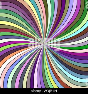 Colorful abstract hypnotic striped spiral background design - vector graphic with swirling rays Stock Vector