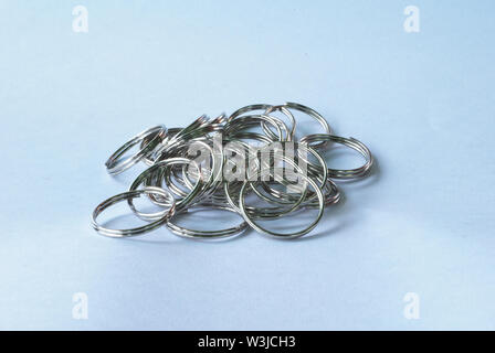 Stainless steel loop for hanging on the white background Stock Photo