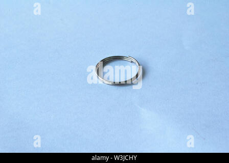 Stainless steel loop for hanging on the white background Stock Photo