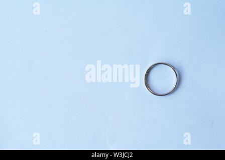 Stainless steel loop for hanging on the white background Stock Photo