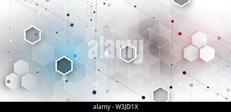 Abstract hexagon background. Technology poligonal design. Digital futuristic minimalism. Vector Stock Vector