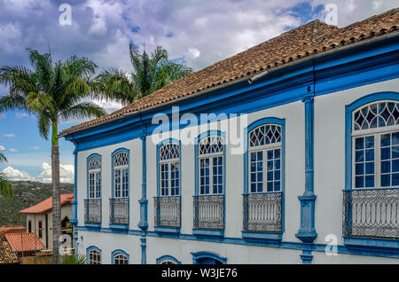 Historical tours ; streets of Diamantina with historical buildings. Diamantina , Minas Gerais, Brazil . Stock Photo