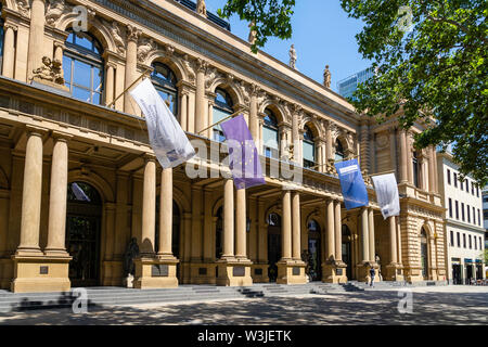 Frankfurt, Germany - July 2019: : Stock exchange building in Frankfurt am Main, Germany. The Frankfurt Stock Exchange Stock Photo