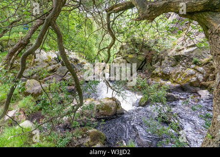 Ceunant Mawr, Llanberis water fall, North Wales. Considered by many as one of the must see attractions in Llanberis Stock Photo