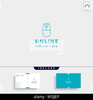 online course logo design vector internet learning symbol sign isolated Stock Vector
