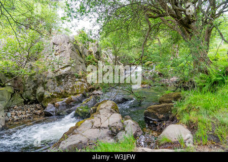 Ceunant Mawr, Llanberis water fall, North Wales. Considered by many as one of the must see attractions in Llanberis Stock Photo