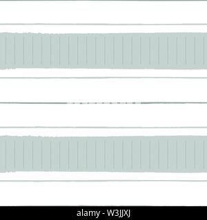 Horizontal torn paper effect and grunge stripes in warm neutral colors. Seamless geometric vector pattern on white background. Great for wellness Stock Vector