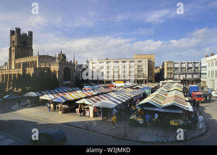 Market Square, Cambridge, England, UK. Circa 1980's Stock Photo