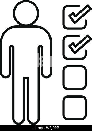 Man recruitment points icon. Outline man recruitment points vector icon for web design isolated on white background Stock Vector
