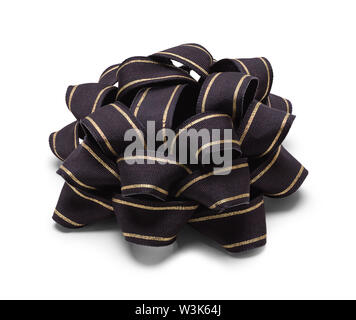 Black Gift Bow Isolated on White Background. Stock Photo