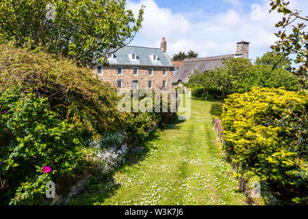 Saints Farm, a restored traditional farmhouse at Icart, Guernsey, Channel Islands UK Stock Photo