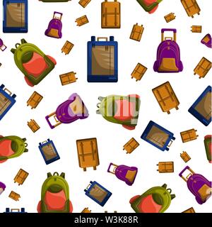 Seamless Pattern with Colorful School Rucksacks Vector Stock Vector